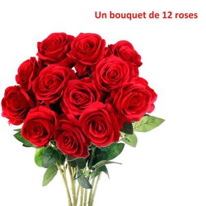 FLEUR ARTIFICIELLE Roses Artificielles Rouge, Fleurs Artificielles De