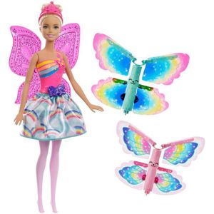 POUPÉE Poupée Barbie Dreamtopia Fée Papillon Blonde Volan