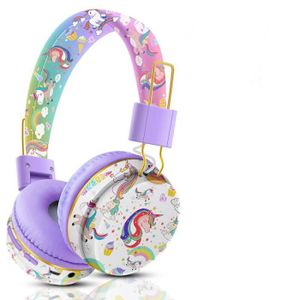 ONTA®Pliable on Ear Casque Audio Enfant,Réglable Léger Écouteurs pour  Enfants pour Ttéléphonesphones/iPhone/Tablettes/iPad/PC/MP3/MP4 (Violet)