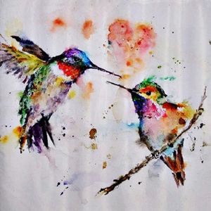 Diamond Painting - Colibrì e i loro fiori – Figured'Art