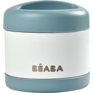 CONSERVATION REPAS Béaba Portion Pot de Conservation Inox Isotherme Bleu Blanc 500ml