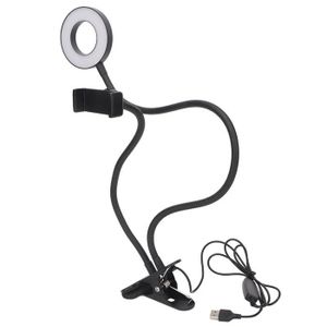 VSHOP® Ring Light Selfie LED pour Téléphone - Mini Lumière Anneau 85mm,  Intensité Réglable,5000K-7000K,avec Porte-Smartphone pour