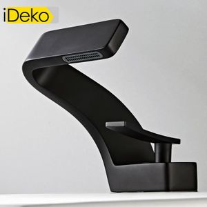 ROBINETTERIE SDB iDeko® Robinet de lavabo mitigeur salle de bain cascade peintre Noir moderne Mono standard EU