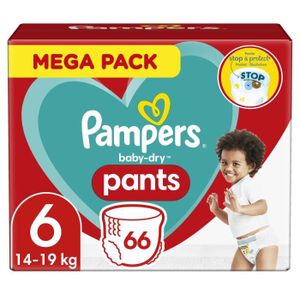 COUCHE PAMPERS Baby-Dry Pants Taille 6 - 66 Couches-Culottes