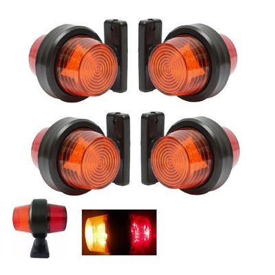 Lot De 10 Feux De Position LED Orange 24V Avec Supports Caoutchouc Pour Camion Remorque Caravane