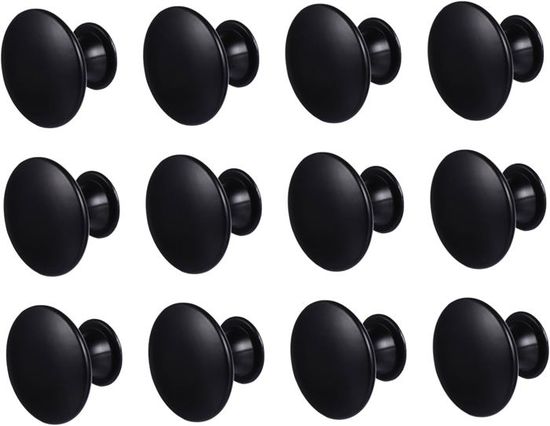 Noir 12 Pièces poignée bouton de tiroir boutons de meuble noirs Bouton ...
