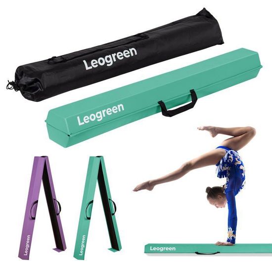 Poutre De Gymnastique Pliable Pour Enfants 3 Ans+ - 236 Cm - Fond Antidérapant - Charge 80 Kg