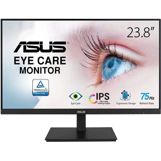 Écran PC ASUS VZ249HE 23,8" - Full HD IPS, Bords Fins, 7 Mm D'épaisseur - HDMI/VGA - Flicker Free - 11