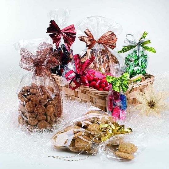 Sachets Transparents Avec Fond En Carton Pour Aliments - Lot De 10, Format 75+40 X 220 Mm, Pour Biscuits, Bonbons