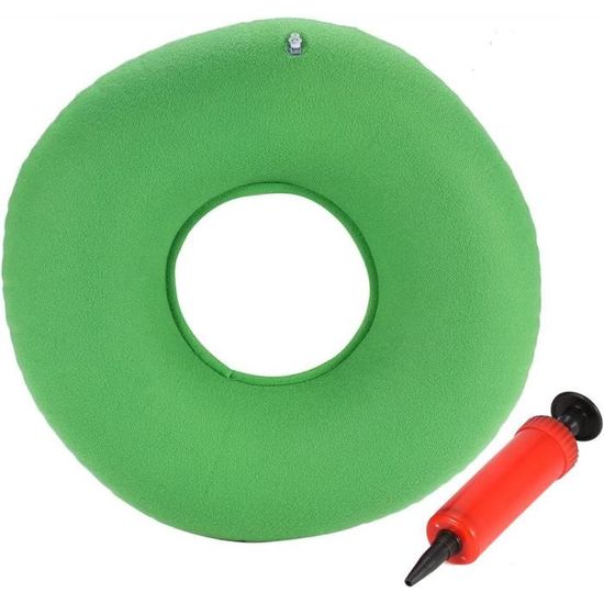 Coussin Assise Gonflable En Anneau 2Pcs - Soulagement Hémorroïdes, Coccyx, Grossesse Avec Pompe (Rouge, Bleu)