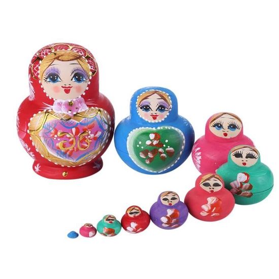 Poupées Nesting Pandas Poupées Russes Pandas 10 Couches - Jouet Bois Empilable Décoration 11cm Cadeau Enfant