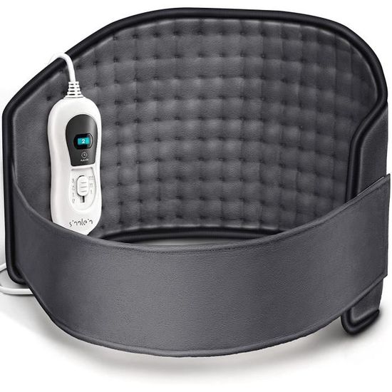 Soulagement Douleurs Musculaires Thermothérapie Ceinture Chauffante Lombaire Sans Fil - 3 Modes Massage, 5 Niveaux Température, Arrêt Auto 15 Min