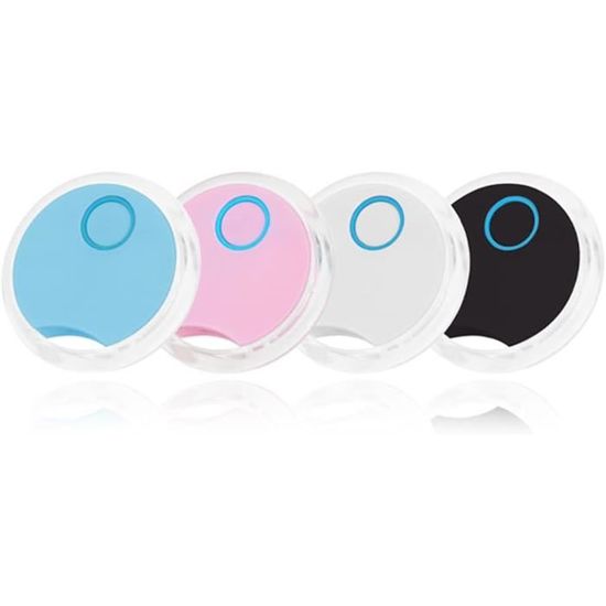 4 Air Tags Bleus - Traceurs Bluetooth Anti-perte - Compatible Localiser Apple (iOS) - Pour Clés, Sacs, Valises - Batterie Remplaçable