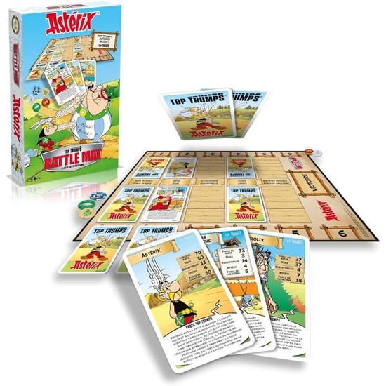 Jeu De Société TOP TRUMPS BATTLE MAT ASTÉRIX - Jeu De Cartes Stratégique Pour 2 Joueurs