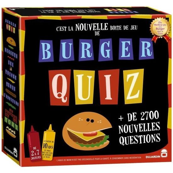 BURGER QUIZ 01095 La nouvelle version du célébrissime jeu TV Burger Quiz avec 2 700