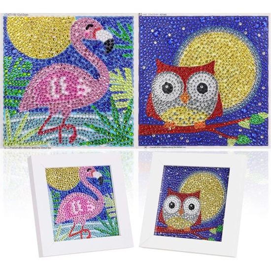 Set Di 4 Diamond Painting Per Bambini - Attivit&agrave; Creativa Con Diamantini Per Decorare La Casa