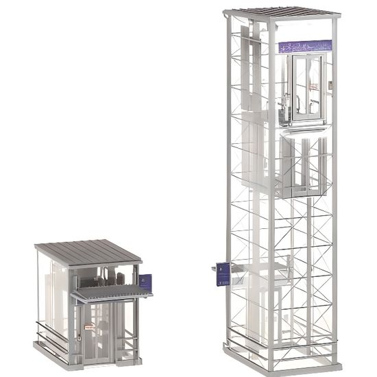 Modélisme accessoires de décor HO - FALLER - Ascenseurs modernes - 2 tours en acier et verre
