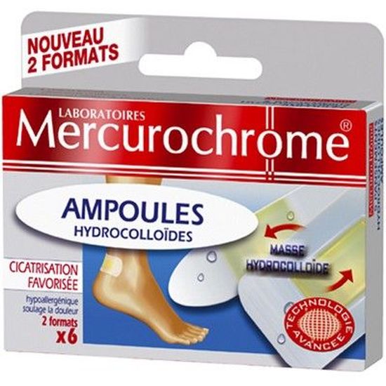 Mercurochrome Pansements Hydrocolloïdes Ampoules 2 Formats boite