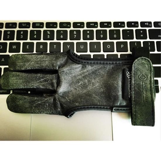 Gant De Tir à L’arc 3 Doigts En Cuir – Protection Pour Archer, Main De Corde – Noir, Qualité ArdourCrafts