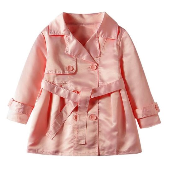 Tout Petit Enfants Bebe Filles Trench Coat A Manches Longues Veste Coupe Vent Outwear Rose Cdiscount Pret A Porter