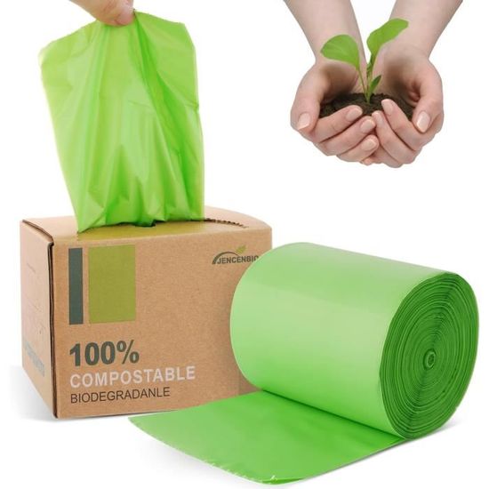 Lot De 100 Sacs Poubelle 10L Résistants 45x50 Cm - Vert - Anti-déchirures