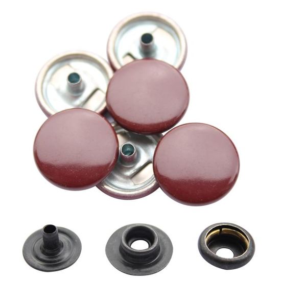 Lot De 30 Fermoirs Boutons Pression En Fer Noir 15mm - Fabriqué En France