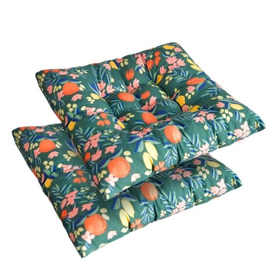 Lot de 2 coussins en tissu bleu et beige pour chaises de jardin MAUI