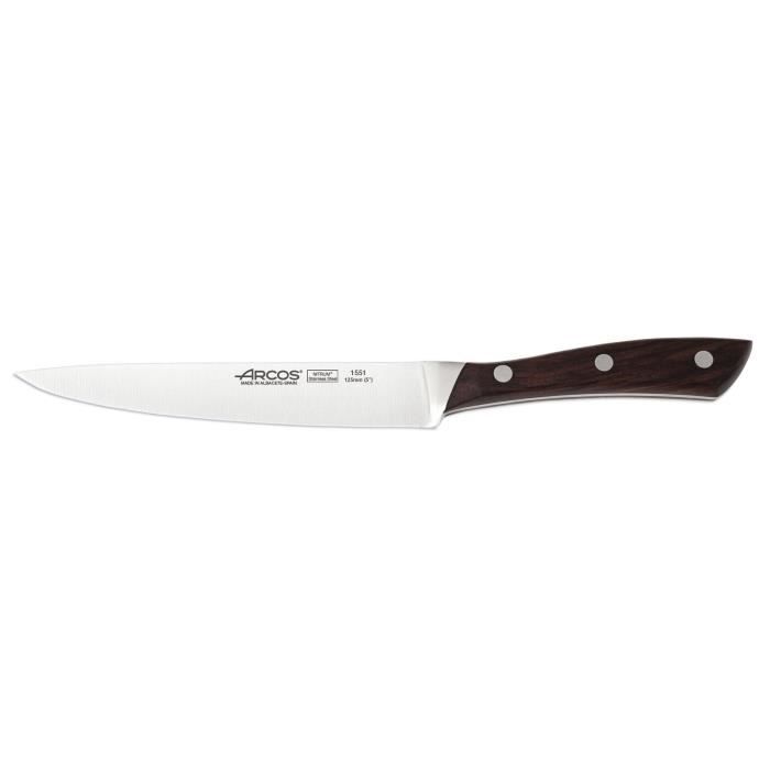 Couteau d'office lame en acier inoxydable manche bois Natura-12.5cm