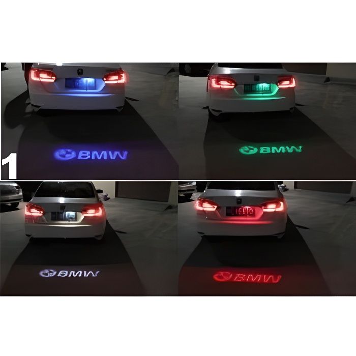 Logo LED coffre Bmw Rouge Courtoisie Ghost Shadow Light voiture
