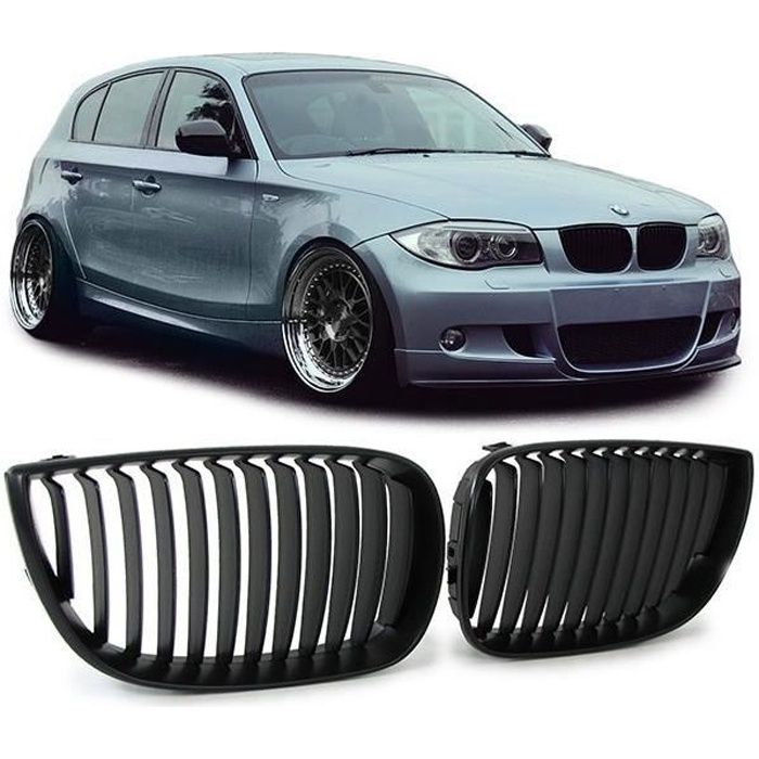 2 CALANDRE M PERFORMANCE NOIR BRILLANT BMW SERIE 1 PHASE 1 E81 E87 ET PACK M