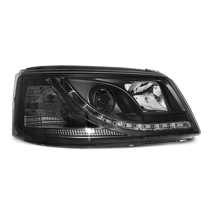 Paire de feux phares VW T5 03-09 Daylight led noir (W38)