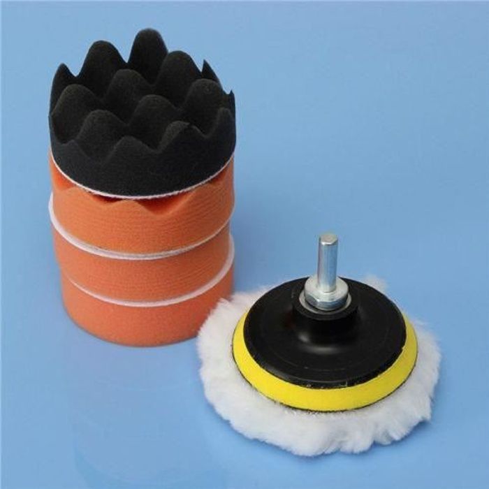 Kit de lustrage 80 mm avec plateau Velcro pour polisher automobile voiture moto