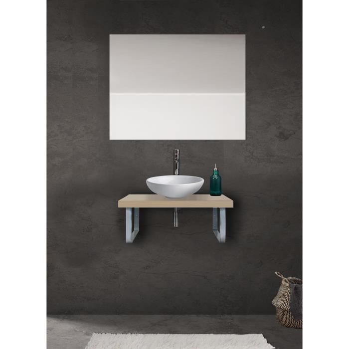 Plan Suspendu Pour Vasque 60 cm MOON + Vasque OMA + 2 équerres