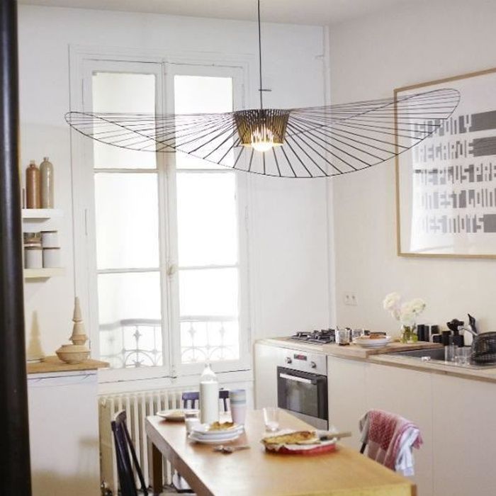 VERTIGO-Suspension Ø140cm cuivre rosace et câble noir Petite Friture - designé par Constance Guisset