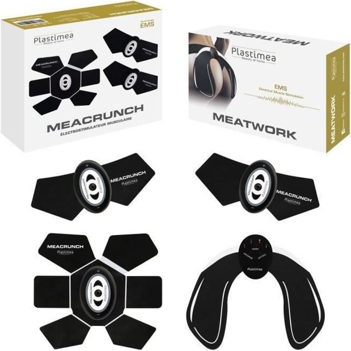 Ceinture de tonification abdominale + fessiers - Electrostimulation avec le Set MEACRUNCH & MEATWORK Tonifier Abdos, Biceps, Fessier