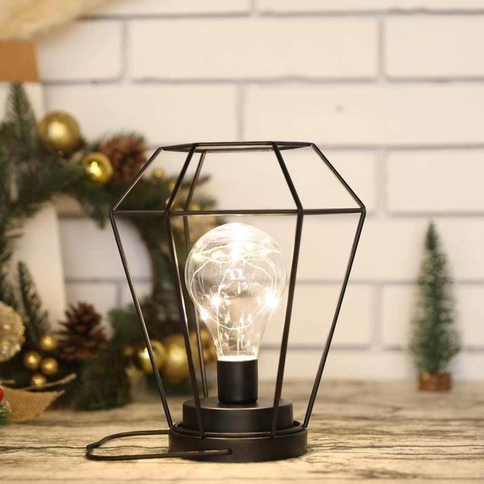 JHY DESIGN Lampe de table de chevet à piles 21cm haute diamant sans fil batterie lampe suspendue avec ampoule LED Edison 245