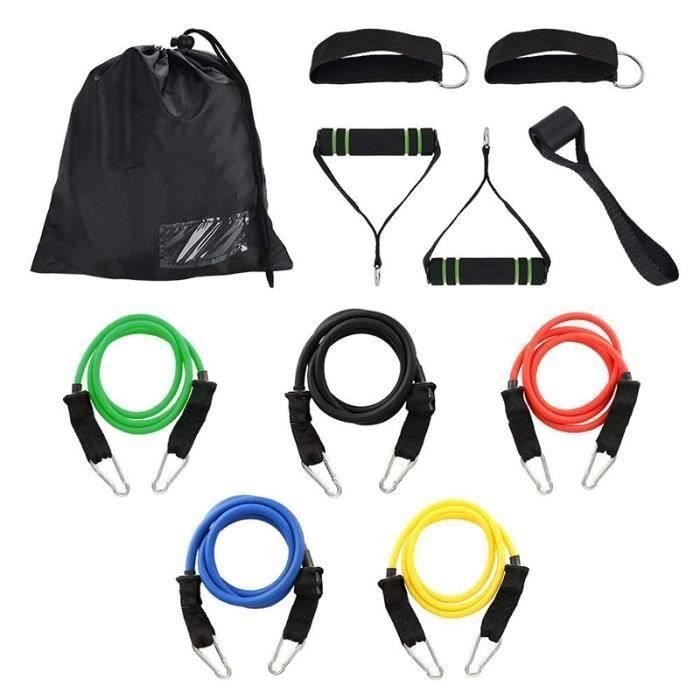 Bandes de Resistance Elastiques Musculation Set, Bandes Yoga de Résistance, Latex Fitness Exercice Bands Kit avec Ancre Fitness