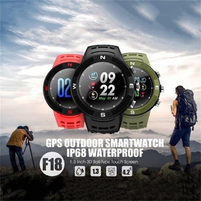 Montre Connectée Sport GPS Orange Montre Intelligente Fitness Surveillance la Santé