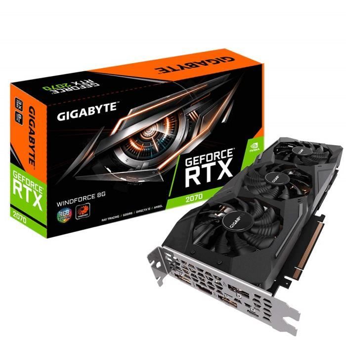Gigabyte GV-N2070WF3-8GC Carte Graphique Nvidia GeForce RTX 2070 1620 MHz PCI Express
