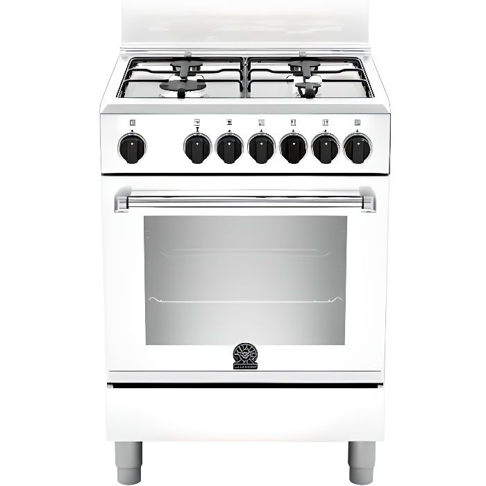 Bertazzoni La Germania Americana AMN604MFESWE, Cuisinière, Blanc, Rotatif, Devant, Bas, Métal