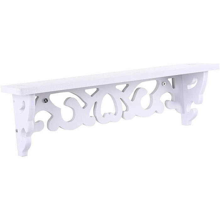 PETIT MEUBLE DE RANGEMENT Yosoo eacutetagegravere Blanche Shabby Chic en Filigrane Style deacutecoupeacute eacutetagegravere Mur1553