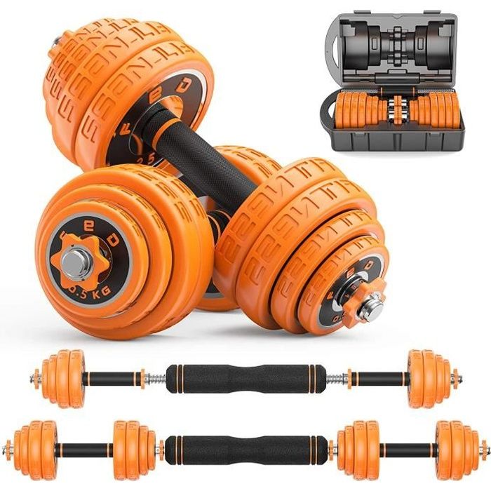 haltères 30kg musculation réglables – poids musculation – Fonte haltère pour Entraînement Musculaire et Haltérophilie