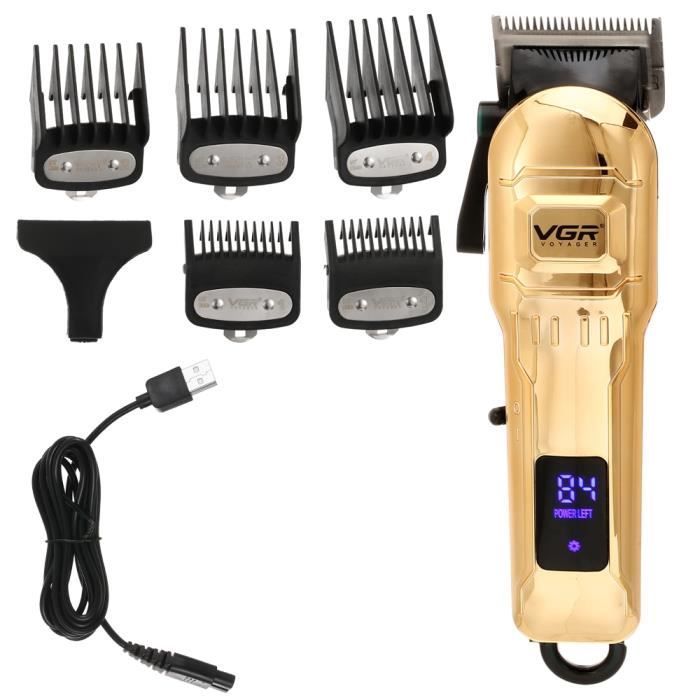 d'or 2021 VGR V-268 2000mAh Professionnel Coiffeur Tondeuse À Cheveux LCD Affichage Numérique Rechargeable Co