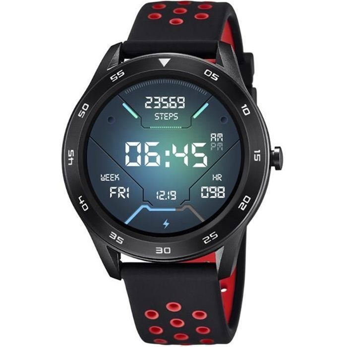 Montre homme Lotus Smartwatch 500134. Date. Chronographe. Alarme. 50. Noir. Rond. digital. Caoutchouc. Energie Solaire. Boussole &