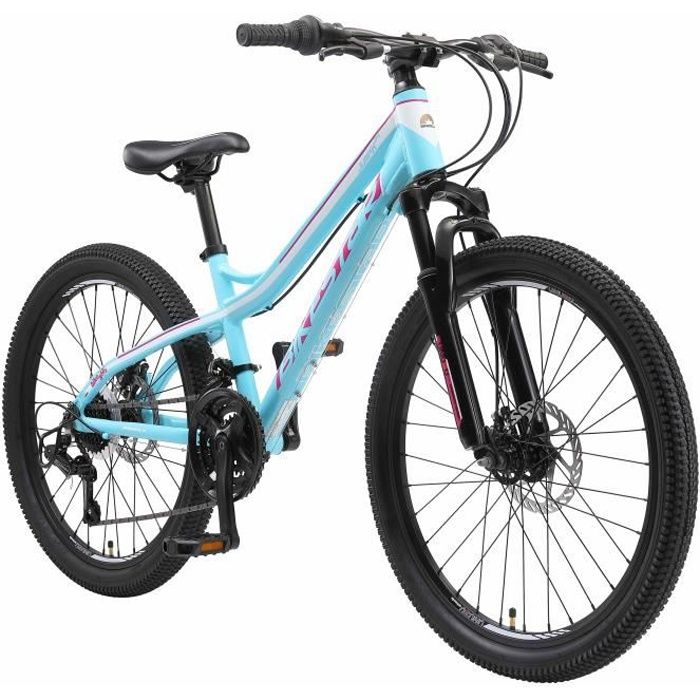 BIKESTAR | Vélo tout terrain | 24 pouces | Mountainbike pour enfants de 10-13 ans | Edition VTT | Turquoise Blanc