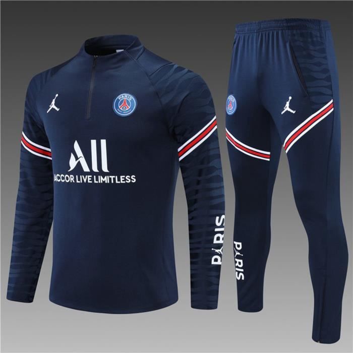 Maillot Foot NIKE PSG x Jordan 2021 2022 Survêtements Foot Homme Enfants Nouveau - Bleu