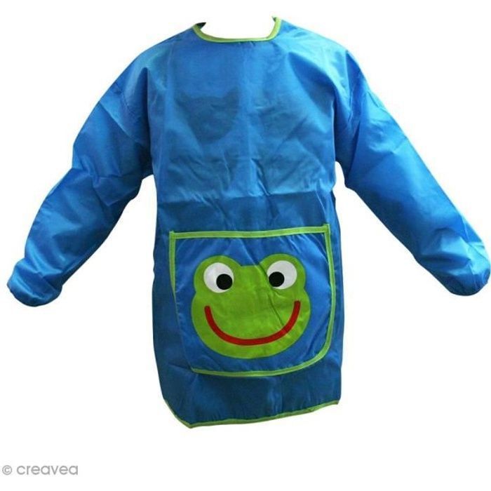 Tablier de peinture pour enfant - Bleu et vert - Taille 110 à 135 cm