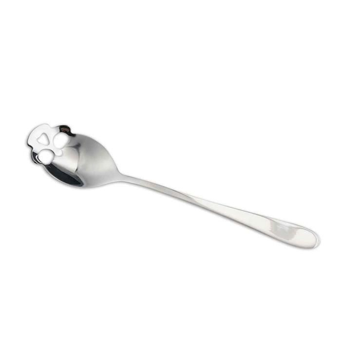 Crâne en acier inoxydable thé café boisson cuillère thé café sucre cuillère outil de mesure