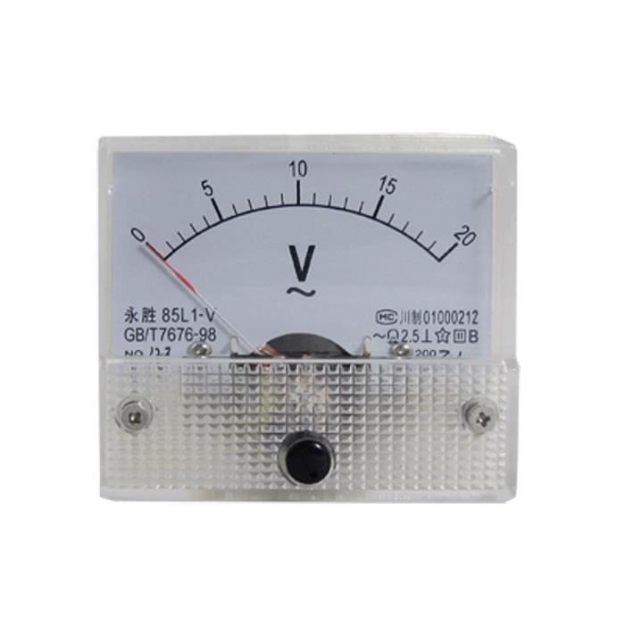 85L1-V AC 0-20V Analogique voltmetre metre de panneau de tension