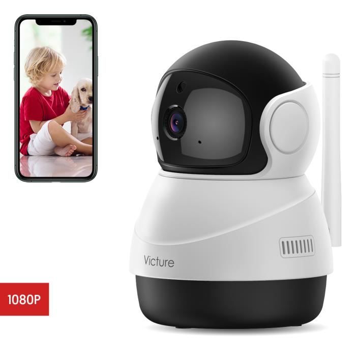 Victure Caméra Moniteur pour Bébé Home Caméra de Sécurité FHD 1080P WiFi Vision Nocturne Commutable Suivi et Détection de Mouvement